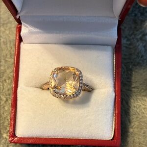 Elegant Rose Gold Over Sterling  Silver Women's Ring